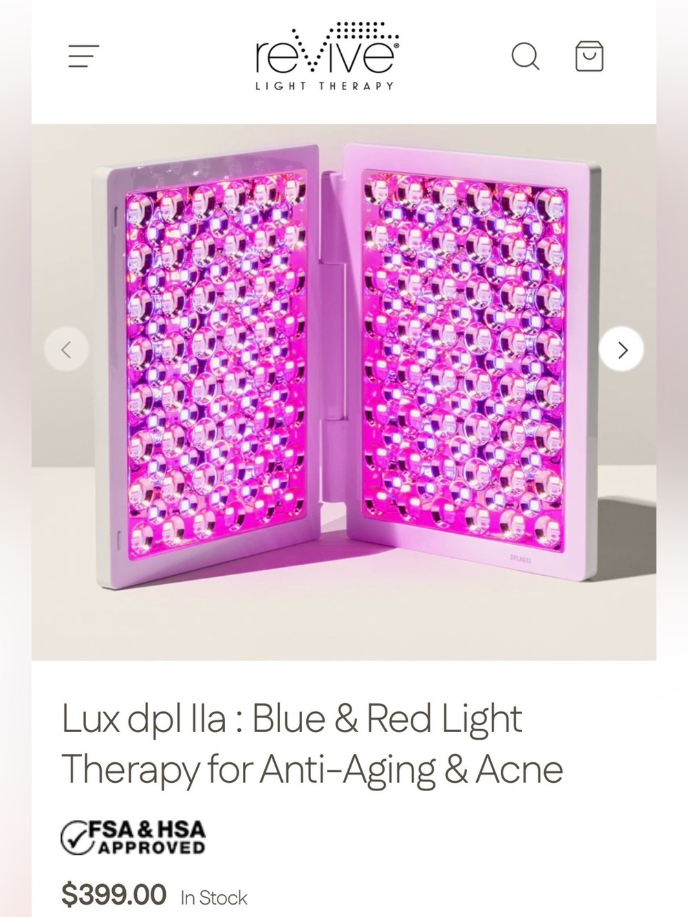 Dual-Panel Red & Blue LED Light Therapy Device